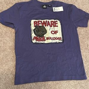 NWT Boys size 10/12 T-shirt says Beware of Bulldogs Mack for trucks pic of dog